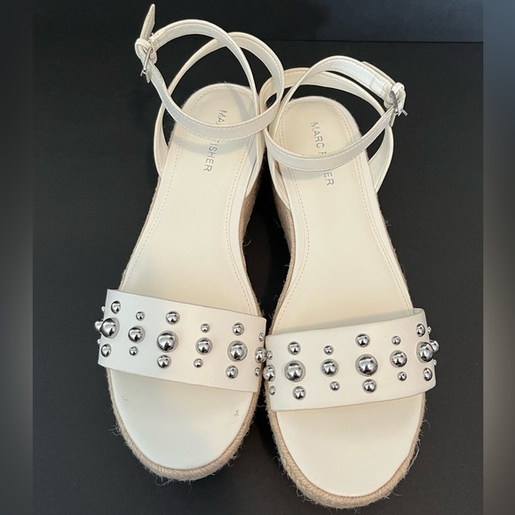 Marc Fisher Women's Joyce Ankle Strap Studded Espadrille Platform Sandals - Picture 4 of 13